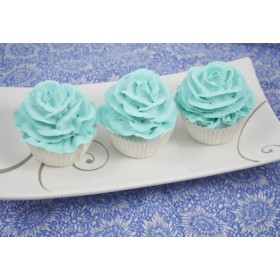 Cupcakes blue rose (set of 3)